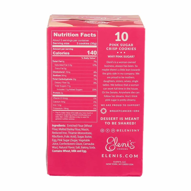 Eleni's All-Natural Pink Sugar Cookies, 3.5 oz