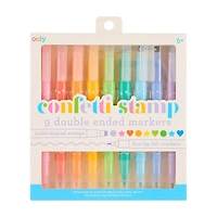 Ooly Confetti Stamp Double Ended Markers, Set of 9
