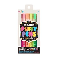 Ooly Magic Neon Puffy Pens, Set of 6