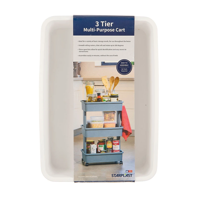 Starplast 3-Tier Multi-Purpose Cart, White