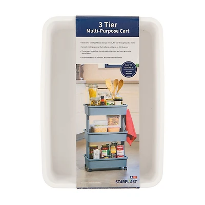 Starplast 3-Tier Multi-Purpose Cart, White