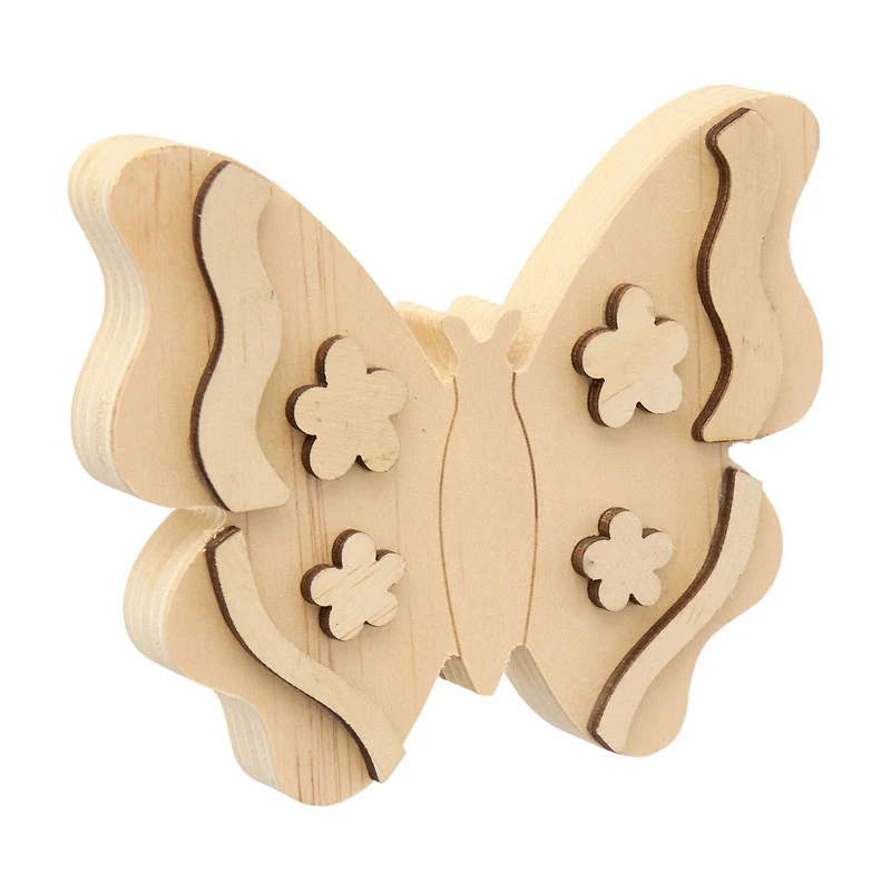 Chunky Wood Butterfly, Unfinished