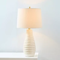 Ivory Glazed Ceramic Table Lamp, 26 in