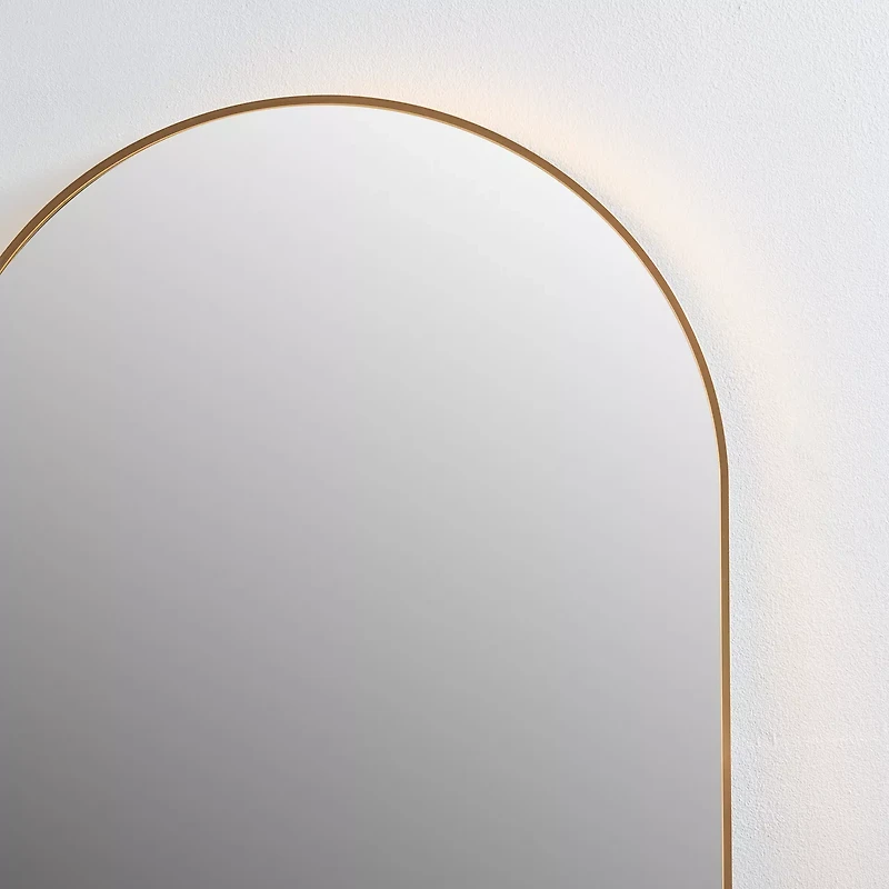 Gold Frame Arch Floor Mirror, 24 in x 60 in