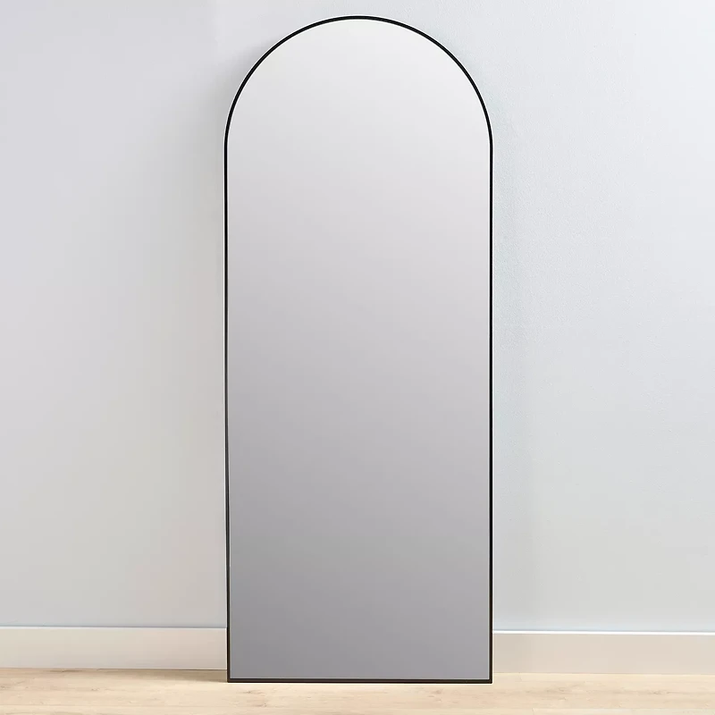 Black Frame Arch Floor Mirror, 24 in x 60 in