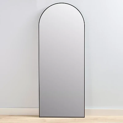 Black Frame Arch Floor Mirror, 24 in x 60 in