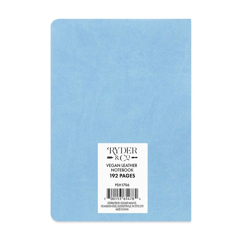 Ryder & Co. Vegan Leather Notebook, Blue