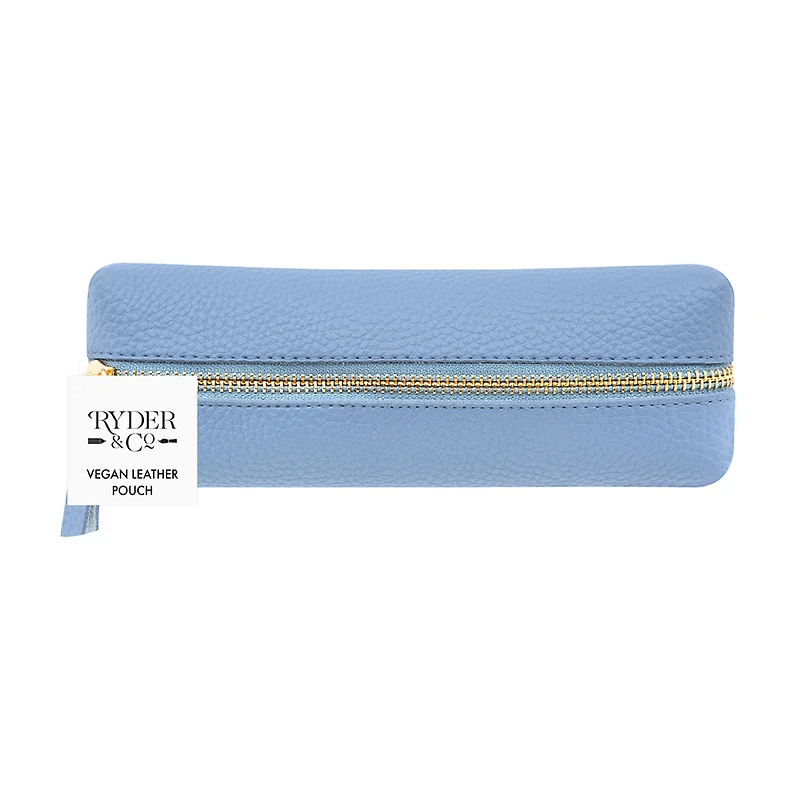 Ryder & Co. Vegan Leather Pouch, Blue