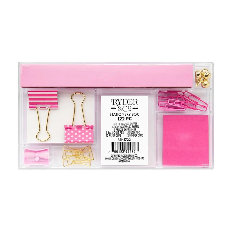 Ryder & Co. Stationery Box, Pink