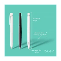 Zebra Pen bLen Retractable Gel Black Barrel Pen, 0.7mm Medium Point, Black Ink