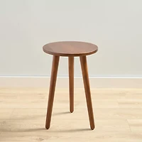 Round Wooden Three-Leg Side Table
