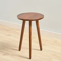 Round Wooden Three-Leg Side Table