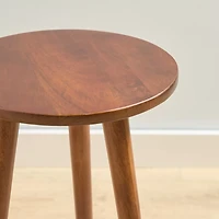 Round Wooden Three-Leg Side Table