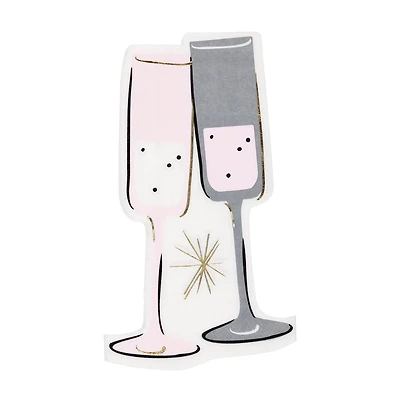 New Year's Champagne Glass Guest Napkins