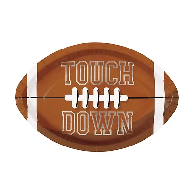Big Game Foil Football Shaped Plates, 8 ct, 12 in