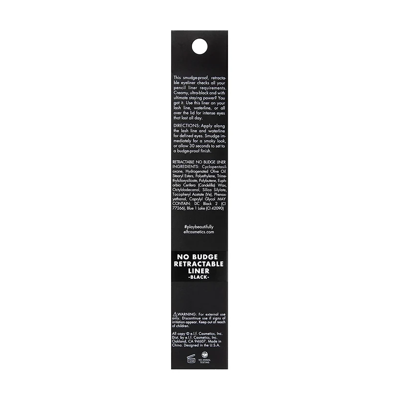 e.l.f. No Budge Retractable Eyeliner - Black, 0.006oz