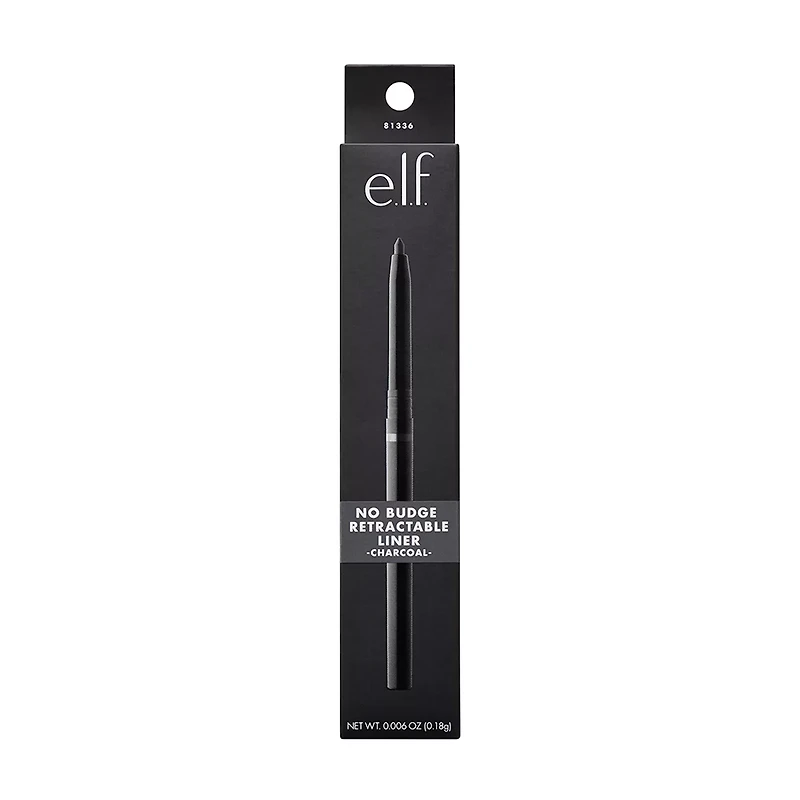 e.l.f. No Budge Retractable Eyeliner, Charcoal, 0.008 oz