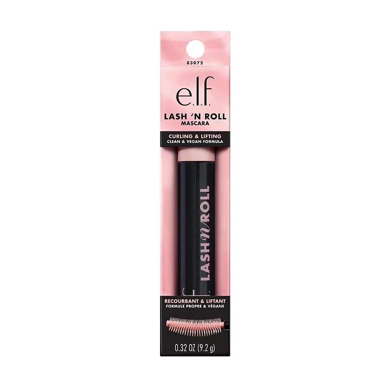 e.l.f. Lash 'N Roll Mascara - Pitch Black, 0.32oz
