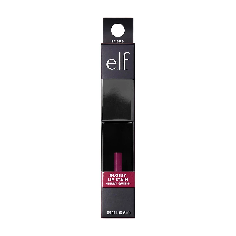 e.l.f. Glossy Lip Stain - Berry Queen, 0.1 fl oz