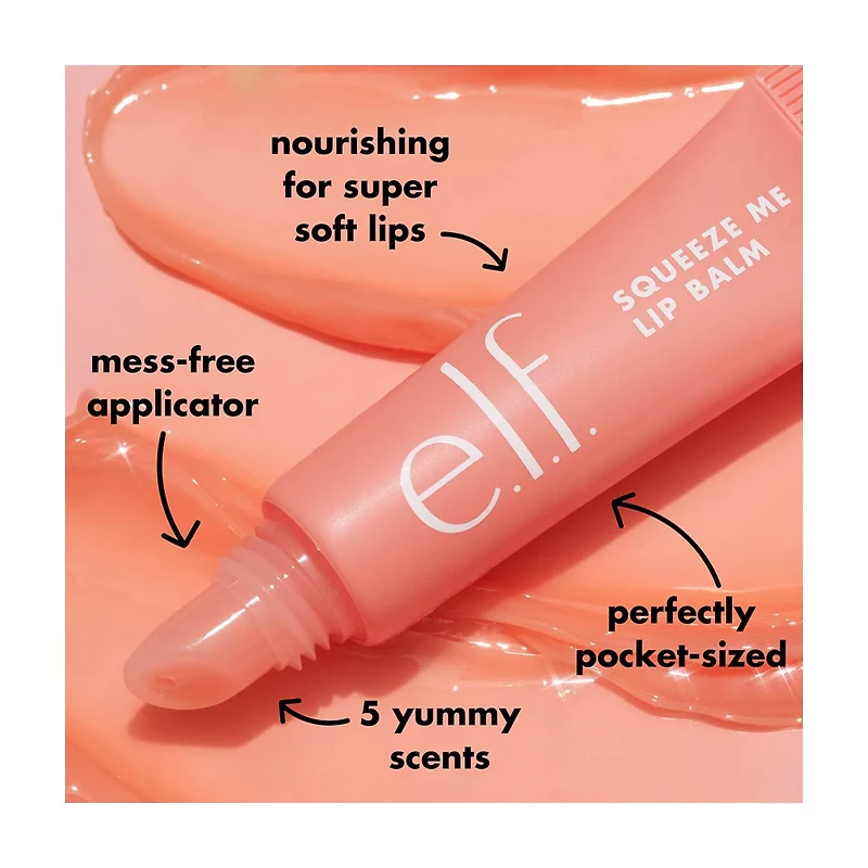 e.l.f. Squeeze Me Lip Balm - Peach, 0.21oz
