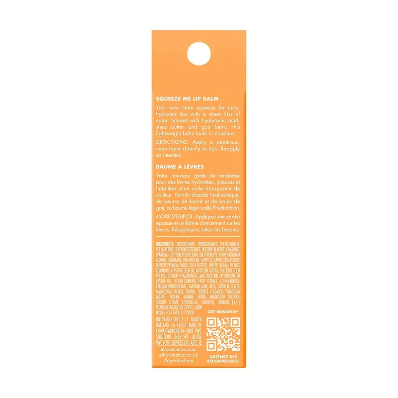 e.l.f. Squeeze Me Lip Balm - Peach, 0.21oz