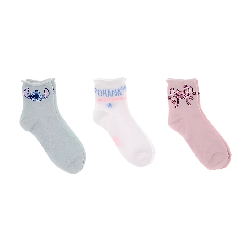 Stitch Ankle Socks, 3 pk