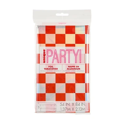 Unique Party Valentine's Day Retro-style Foil Tablecover, 54 in x 84 in