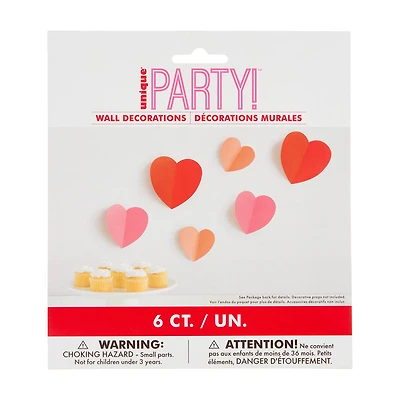 Unique Party! Valentine's Day Wall Decorations, 6 ct