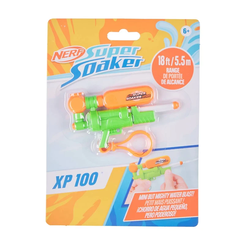 NERF Super Soaker Nano Soakers, Mini Water Blaster with Keychain