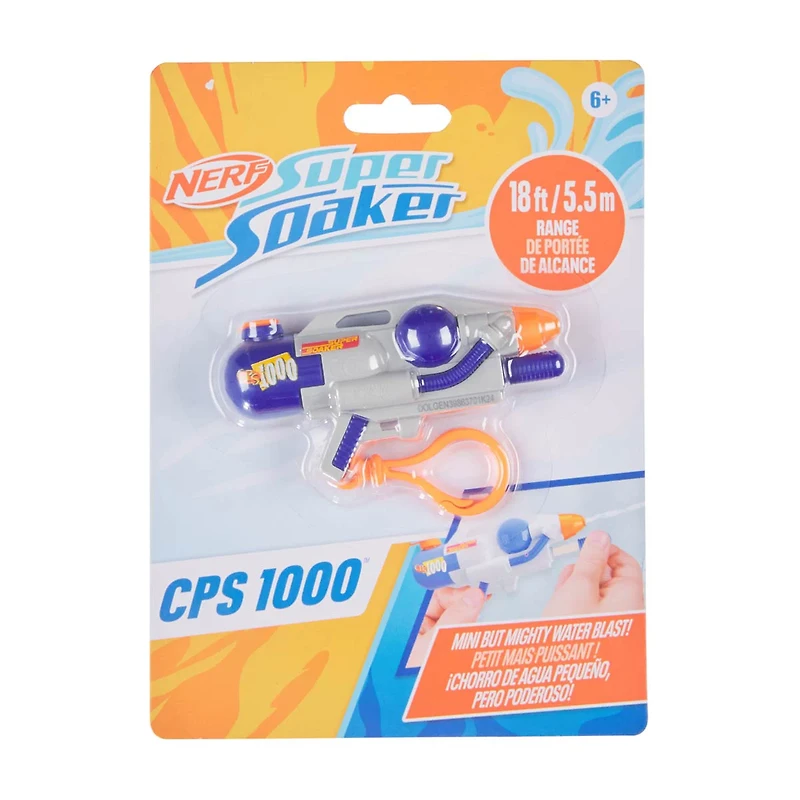 NERF Super Soaker Nano Soakers, Mini Water Blaster with Keychain