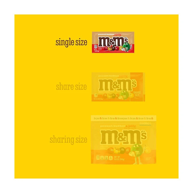 M&M’S Peanut Butter & Jelly Candy, Share Size, 1.63 oz