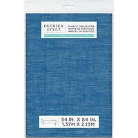Lapis Blue Flannel Backed Vinyl Table Cover, 54 in x 84 in