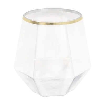 Premier Stylz Clear Plastic Stemless Glass, 15 oz