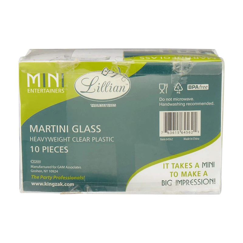 Premier Stylz Clear Plastic Martini Glass