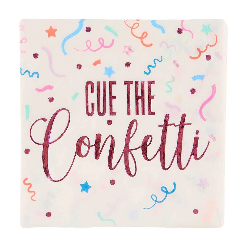 Sassy & Sweet "Cue the Confetti" Beverage Napkins, 16 ct