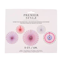 Assorted Sweet & Sassy Paper Fans, 5 ct