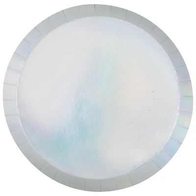 Iridescent Round Shallow Dinner Plates, 9.25 in, 8 ct