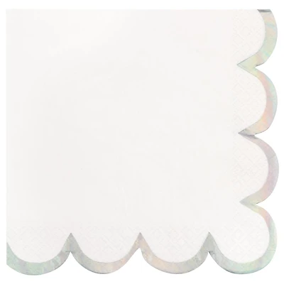 Iridescent Scalloped Luncheon Napkins, 8 ct