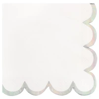 Iridescent Scalloped Luncheon Napkins, 8 ct