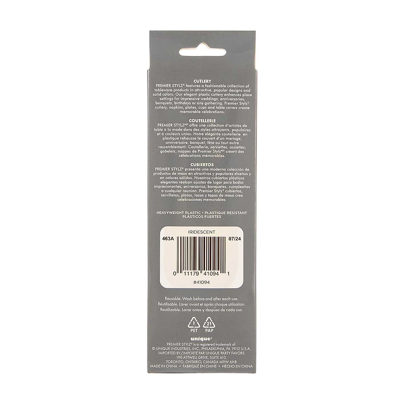 Iridescent Plastic Forks, 15 ct