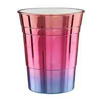 Periwinkle & Peony Ombre Chrome-Finish Reusable Plastic Cup, 18 oz