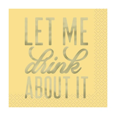 Boho Brunch "Let Me Drink About It" Beverage Napkins, 16ct