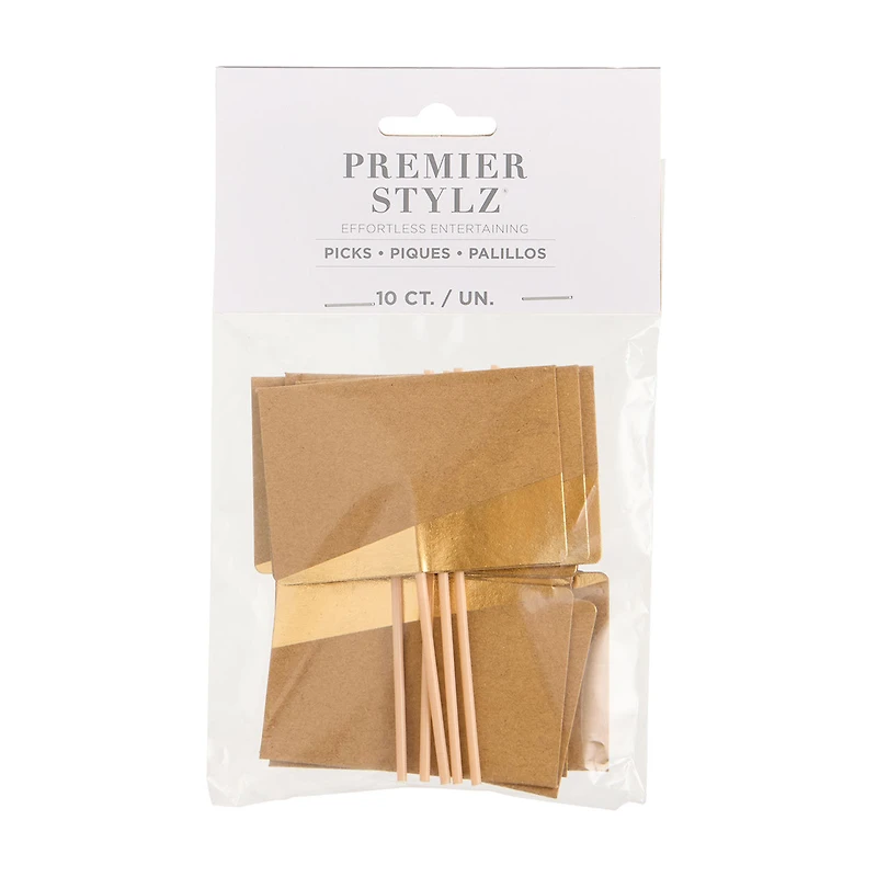 Kraft Paper Write-On Food Picks, 10 ct