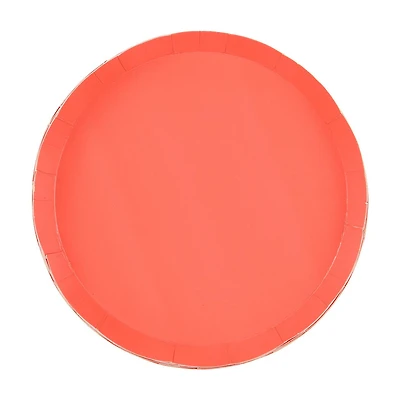 Boho Coral Round Shallow Dessert Plates, 8.25 in, 8ct