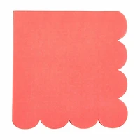 Boho Coral Scalloped Luncheon Napkins, 16 ct