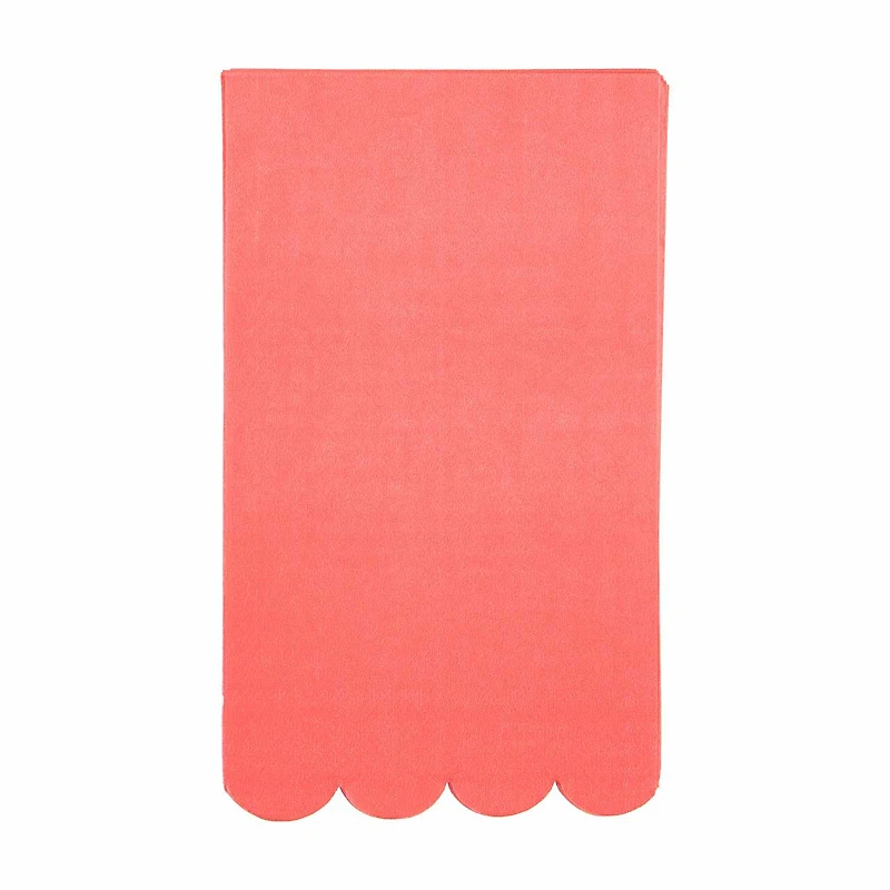 Boho Coral Scalloped Dinner Napkins, 16 ct