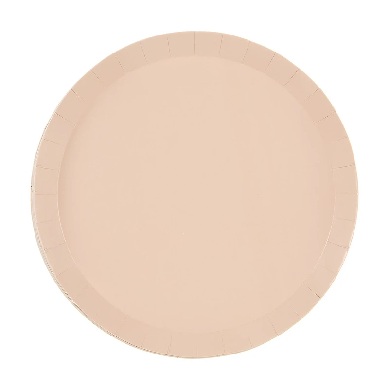 Boho Earthy Brown Round Dinner Plates, 9.25 in, 8 ct