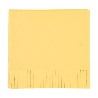 Boho Warm Yellow Fringe Luncheon Napkins, 16 ct