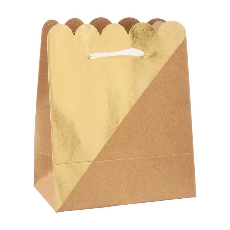 Kraft Paper Scalloped Favors Bags, 3 ct