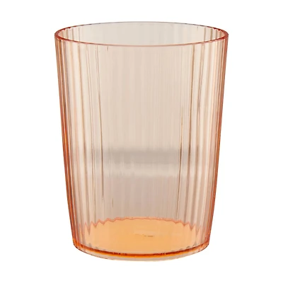 Peach Translucent Ribbed Reusable Plastic Cup, 17 oz